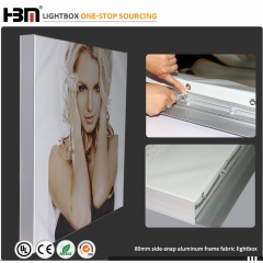 large format LED advertising sign boards 80mm side-snap aluminum frame fabric lightbox