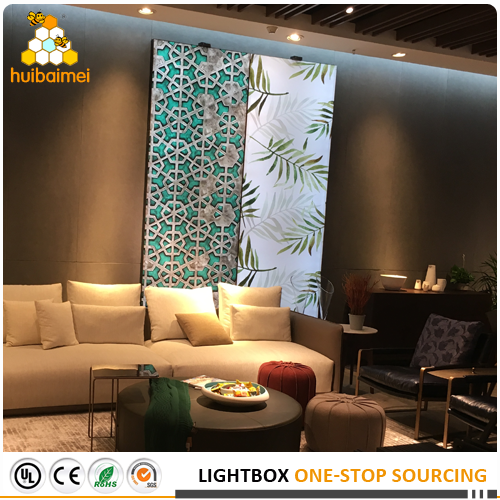 furniture store decoration backlit light box frameless aluminum fabric light box