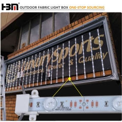 Outside wall advertising enhanced version 100mm aluminum frame LED tension fabric lightbox