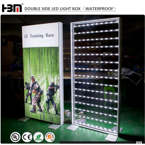 2018 new product double face framless aluminum profile backlit fabric light box for ourdoor