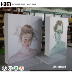 100mm double sided edgelit LED fabric light box for Exhibition gallery