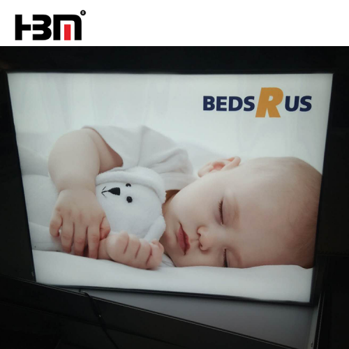 Ultra Slim LGP aluminum frame fabric light box for sleep industry