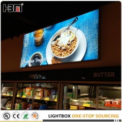 Super market frameless backlit fabric light box with tension fabric poster