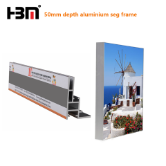 50mm depth aluminium profile seg frame for frameless fabric light box display