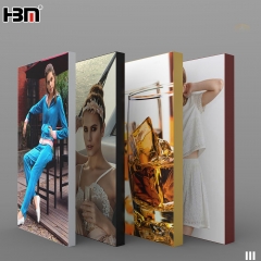 factory price guangzhou hbm fabric tension light box with extrusion aluminum frame