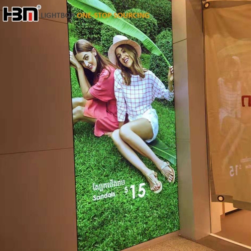 wall mounted led backlit display frameless advertising fabric light box