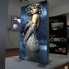 Black aluminum frame double sided light box with edgelit light for hotel advertising