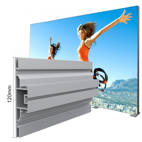 Made in china manufacture 120mm exhibition alu profile double face SEG fabric lightbox frame