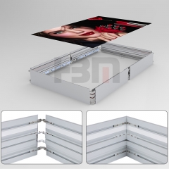 160mm floor standing exhibition stands LED backlit edgelit double side tension fabric Frameless Light Box Profiles