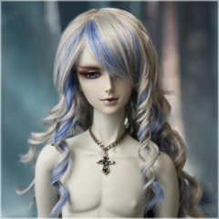 1/3 gray & blue color wig