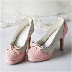 1/3 elegant pink bow high heel shoes