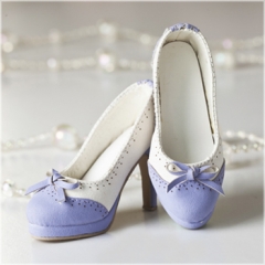 1/3 elegant purple bow high heel shoes