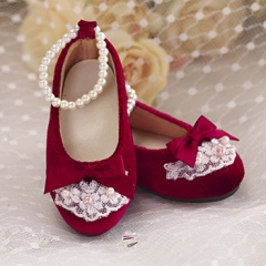 1/4 retro doll shoes/red