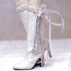 1/3 fairy lace high boots/white