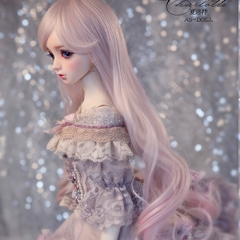 1/3 Youth BJD Pink&Purple Curl