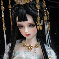 1/3 Youth Great Snow Black Ancient Wig Note: Only for BJD Dolls.