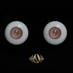 12mm soft pink-golden eyeball