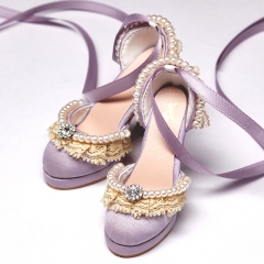 1/3 Purple retro princess heel sandal