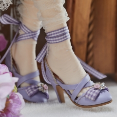 1/3 Lolita style X straps high heel shoes - Purple