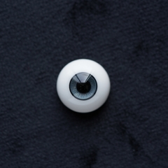 14mm石膏レジンアイ/(虹彩)アジュールーラメ－ホワイトライン(瞳孔)ブラック