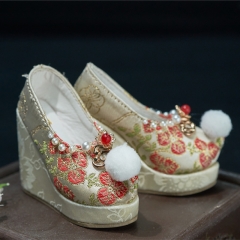 1/3 Ancient style ladies wedge shoe /Nianwei (White)