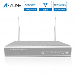 A-ZONE Wireless 4CH NVR Support D1/720p/960p Motion Record Play And Plug HDMI VGA Output For WIFI CCTV System Free Shipping