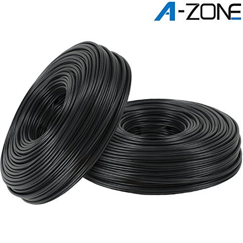 A-ZONE Câble de câble coaxial RG58 à 100 pieds pour système de caméra de sécurité domestique CCTV - Câble vidéo et alimentation combiné, paquet de 2