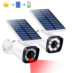 Solar Motion Sensor Light Outdoor Wireless Solar Flood Light 800Lumens 8 LED Bright Spotlight, 2-Mode for Porch Garden Patio Plastic,Pack of 2 (White)