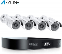 A-ZONE Home Security Camera System, 8-Channel Full HD 1080P Smart Motion Detection, Free Remote