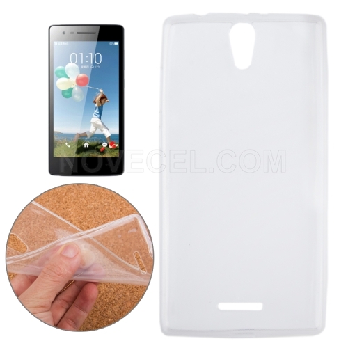0.75mm Ultra-thin Transparent TPU Protective Case for OPPO R3007