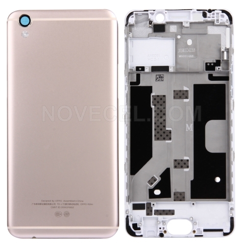 OPPO R9 Battery Back Cover + Front Housing LCD Frame Bezel Plate(Gold)