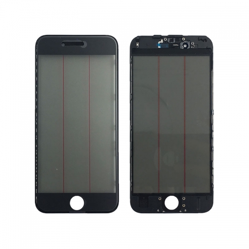 A+ Quality Front Glass+ Frame+OCA+Polarizer+Earmesh+Camera&Sensor Holder for iPhone 6_Black