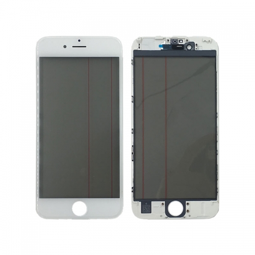 A+ Quality Front Glass+ Frame+OCA+Polarizer+Earmesh+Camera&Sensor Holder for iPhone 6_White