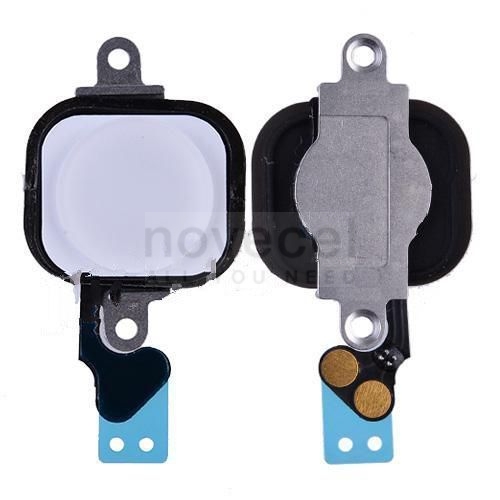 Home Button and Home Button Flex Cable With Metal Holder Bracket for iPhone 5-White