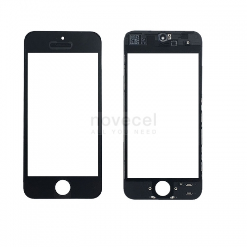 Front Screen Glass + Frame + OCA for iPhone 5G - Black （Super High Quality）