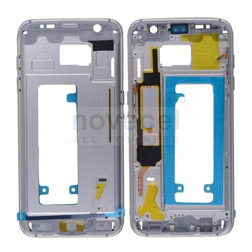 Front Housing with Bezel Frame, Power and Volume Buttons for Samsung Galaxy S7 Edge G935 -Silver