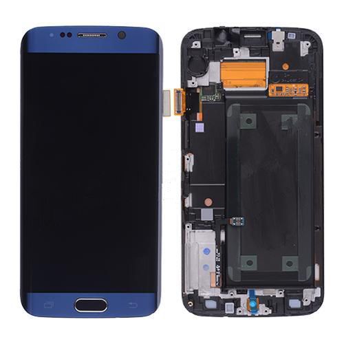 LCD Screen Display with Touch Digitizer Panel And Bezel Frame  for S6 Edge  / G925-Black Sapphire