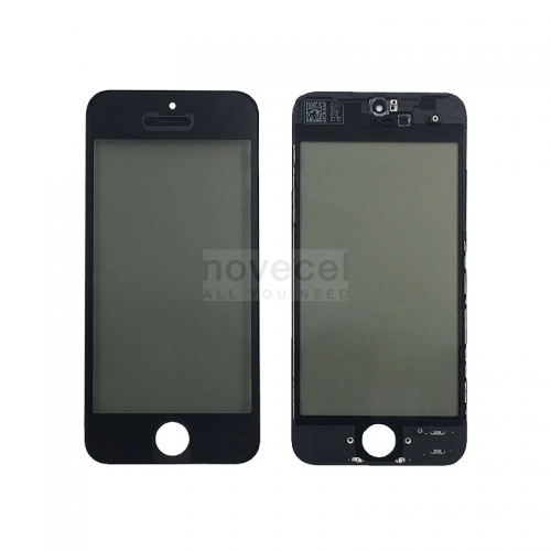 Front Screen Glass + Frame + OCA+Polariser for iPhone 5 - Black（Super High Quality）