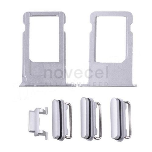 Sim Card Tray with Side Buttons for iPhone 6S Plus(5.5 inches) - Silver