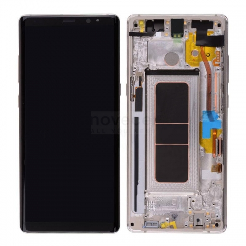 LCD Screen Display with Digitizer Touch Panel and Frame for Note8 (Gold Frame)