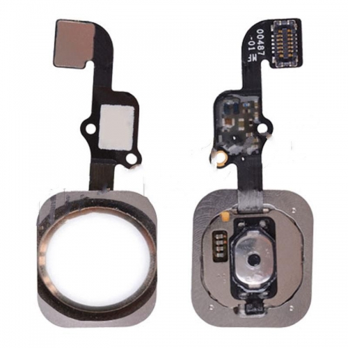 Home Button with Flex Cable Ribbon, Home Button Connector for iPhone 6S/ 6S Plus - Gold