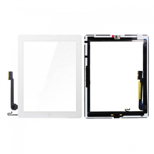 A Touch Screen Digitizer with Home Button for iPad 4 - White