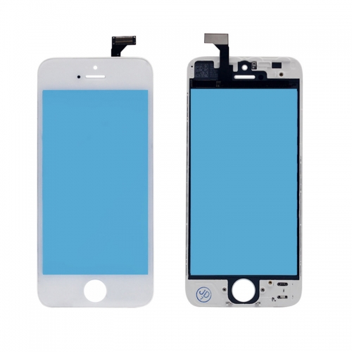 Front Screen Glass Lens + LCD Digitizer Frame + Touch for iPhone 5s - White