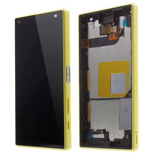 LCD Screen and Digitizer Assembly with Front Housing for Sony Xperia Z5 Compact (OEM material assembly) - Yellow