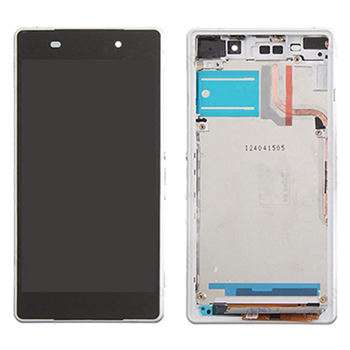 OEM LCD Screen and Digitizer Assembly with Front Housing for Sony Xperia Z2 D6503 - White