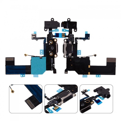 Charging Port with Flex Cable and Earphone Jack White for iPhone 5C