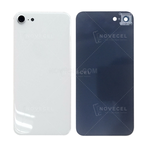 Back Cover Glass with Lens Frame + Lens for iPhone 8G - White