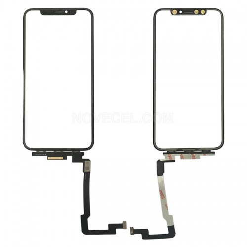 Front Glass with Touch Flex Cable for iPhone X_Long Flex