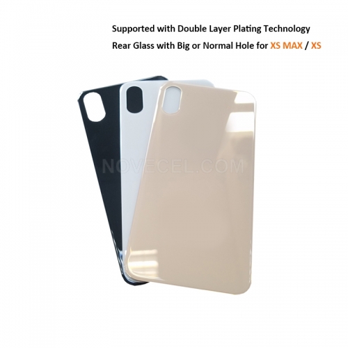 CE Mark Big Hole Back Cover Glass for iPhone XS_Gold