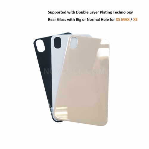 CE Mark Big Hole Back Cover Glass for iPhone XS Max_Black